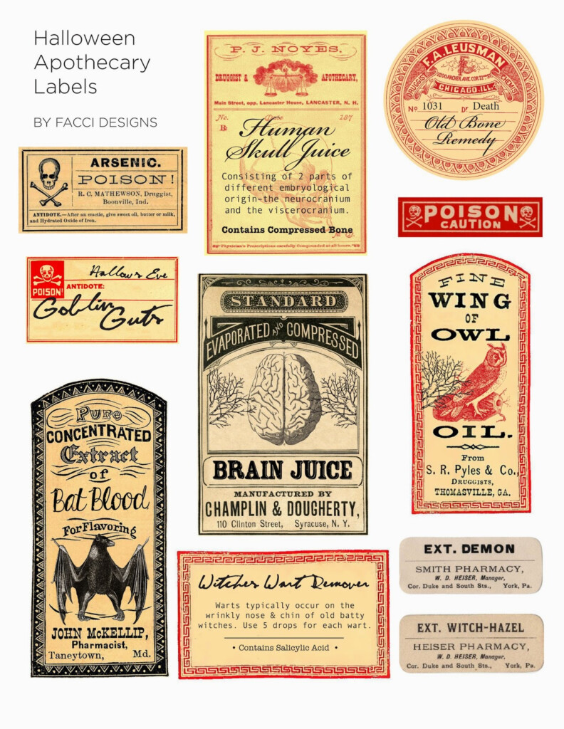 Halloween Love Spooky Apothecary Labels Free Printable Brooklyn 