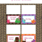 Hawaiian Luau Birthday Party FOOD LABELS Printable Hawaiian