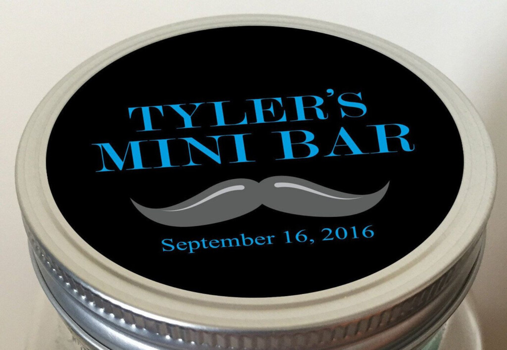 Instant Download Mini Bar In A Jar Lid Design Mustache Etsy 