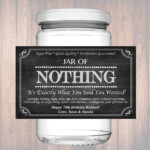 Jar Of Nothing Label Chalkboard Label Personalized Gag Gift Holiday