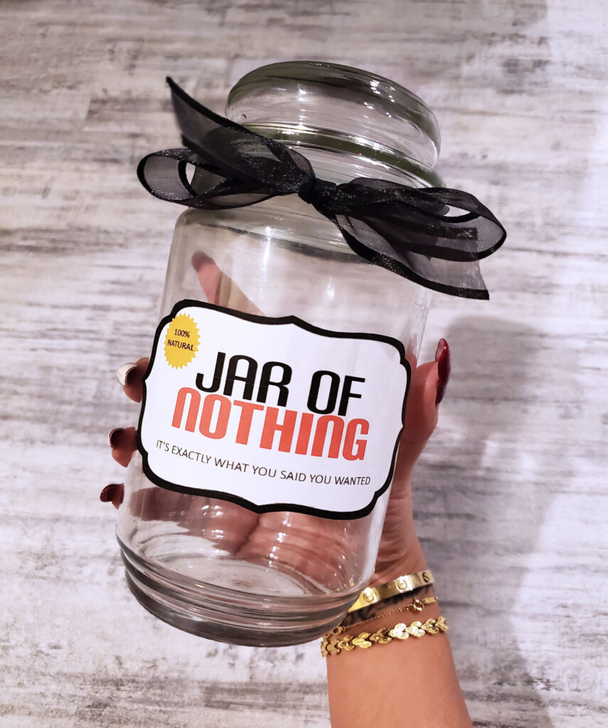 Jar Of Nothing Label Gag Gift Instant Download Printable Etsy Gag 