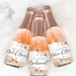 Mini Champagne Bottle Labels Will You Be My Bridesmaid Etsy Mini