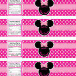 Minnie Mouse Water Bottle Labels Baby Shower Bottle Water Bottle