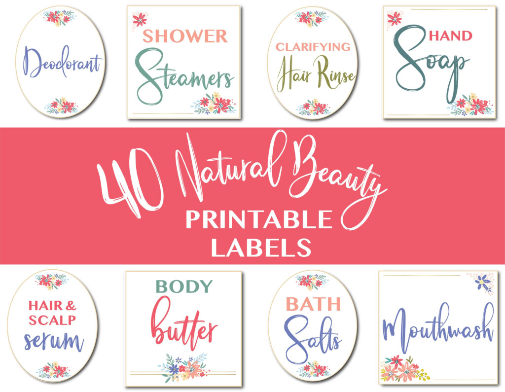 Natural Beauty Product Labels Printable Stickers Organic Etsy 