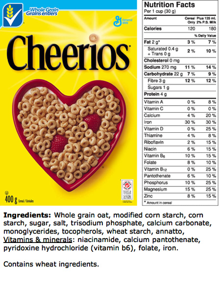 Original Cheerios Nutrition Label Labels Ideas 2019