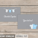 Paper Party Supplies Place Cards Food Labels INSTANT DOWNLOAD Blue