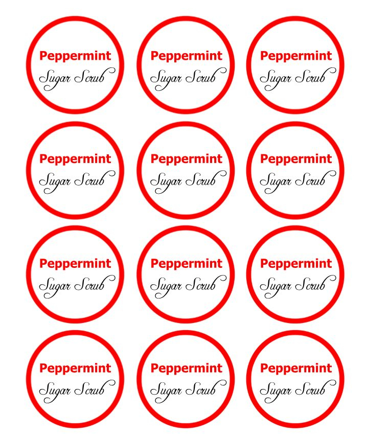 Peppermint Sugar Scrub Labels Peppermint Sugar Scrubs Sugar Scrub 