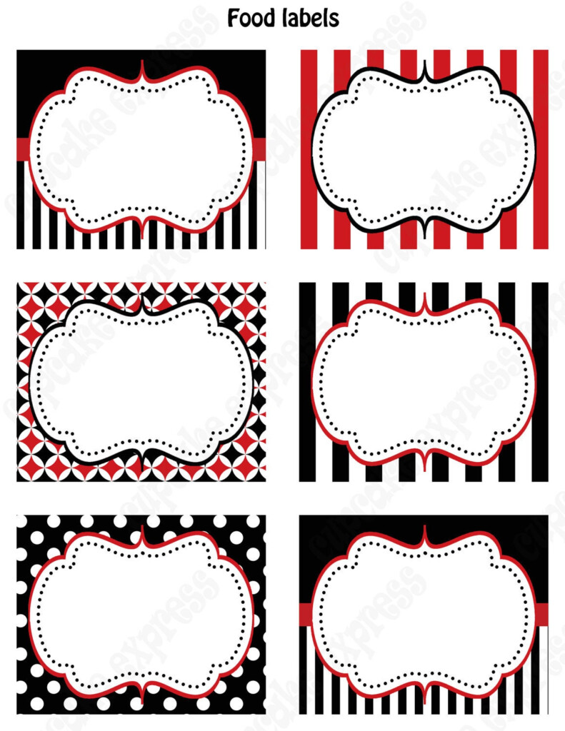 Pirate Birthday Party PRINTABLE Food Labels Favor Tags Red