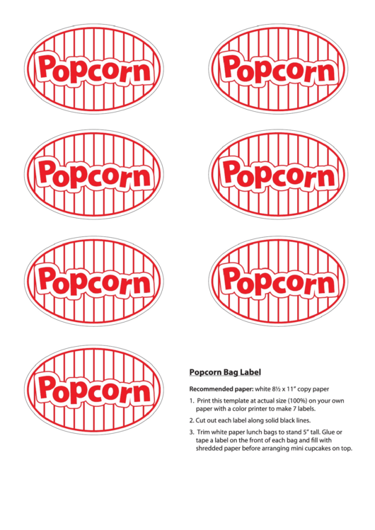 Popcorn Coloring Page Printable
