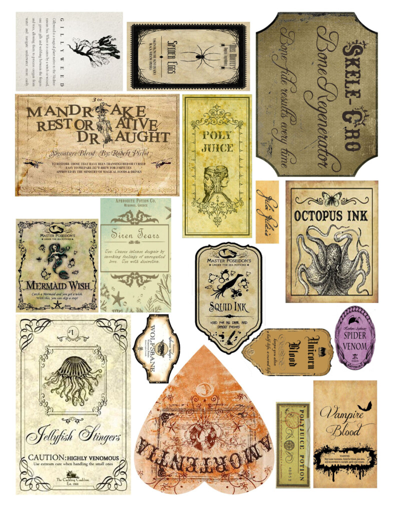 Potion Label Sheet Harry Potter Potion Labels Harry Potter Potions 