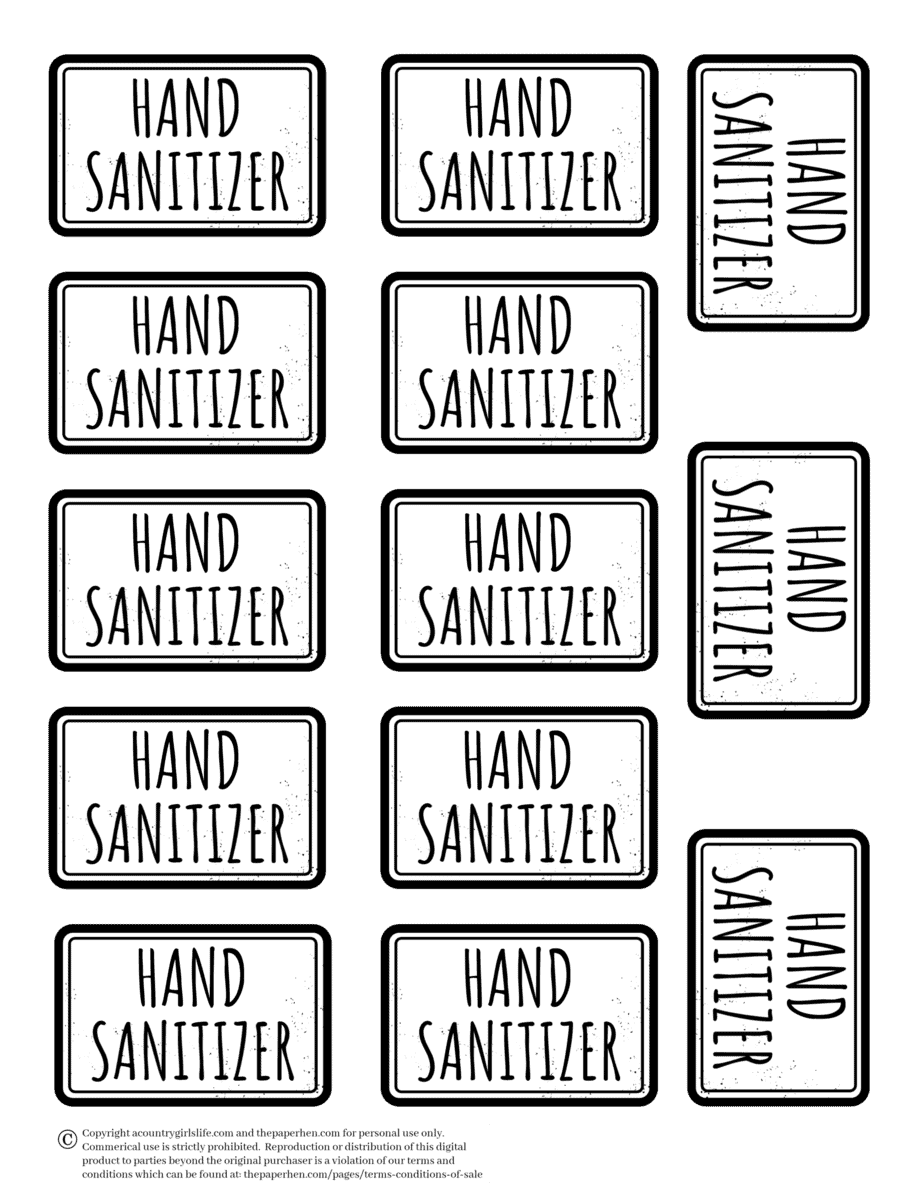 Printable Hand Sanitizer Label Template Free FREE PRINTABLE TEMPLATES