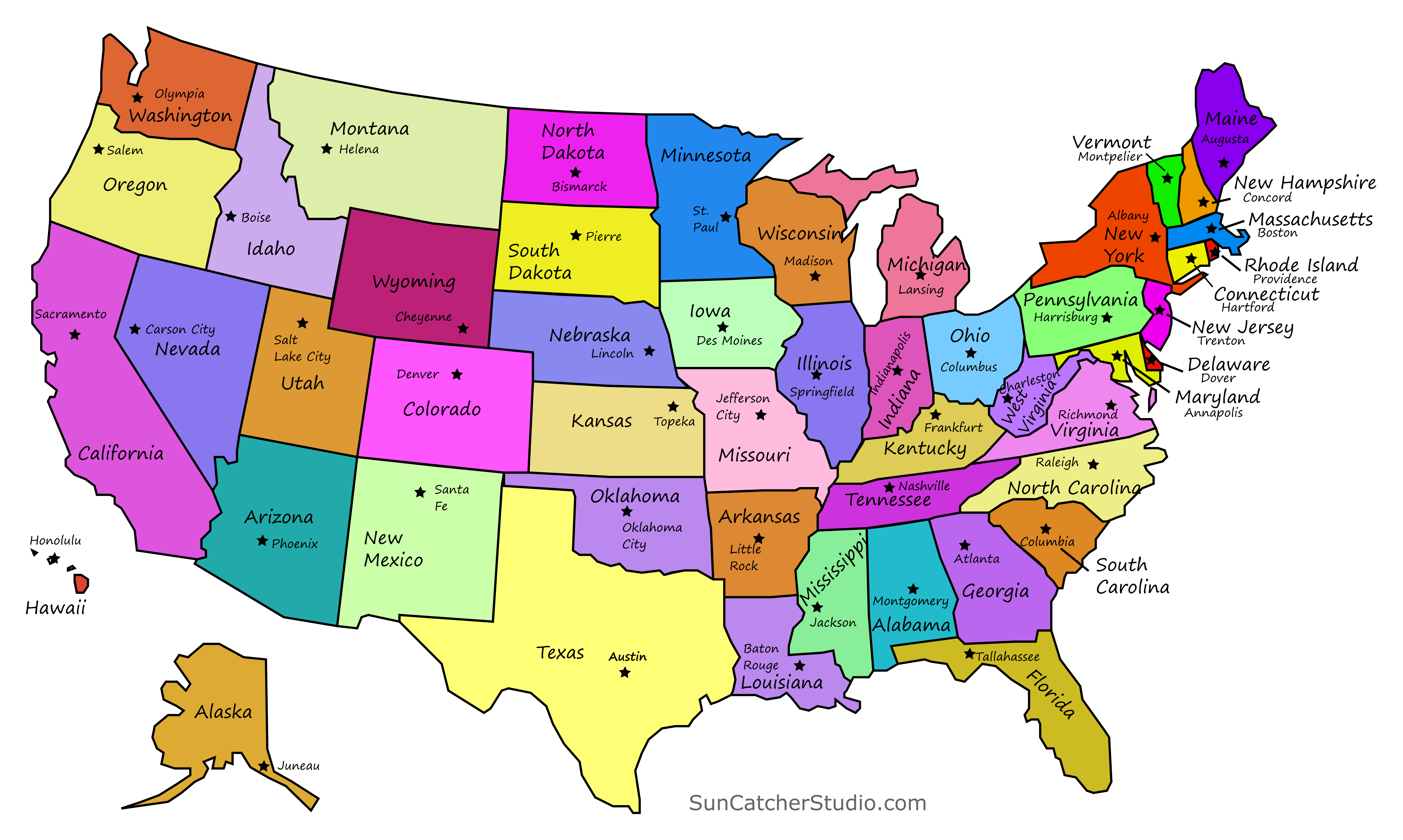 Printable List Of 50 States List Of States In Alphabetical Order