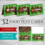 Printable Minecraft Food Labels Minecraft Printable Birthday Party