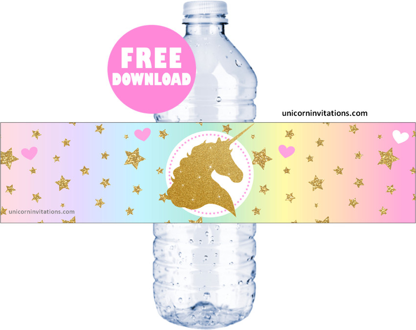 Printable Rainbow Unicorn Party Fancy Labels By Daysigns By Day Catch 