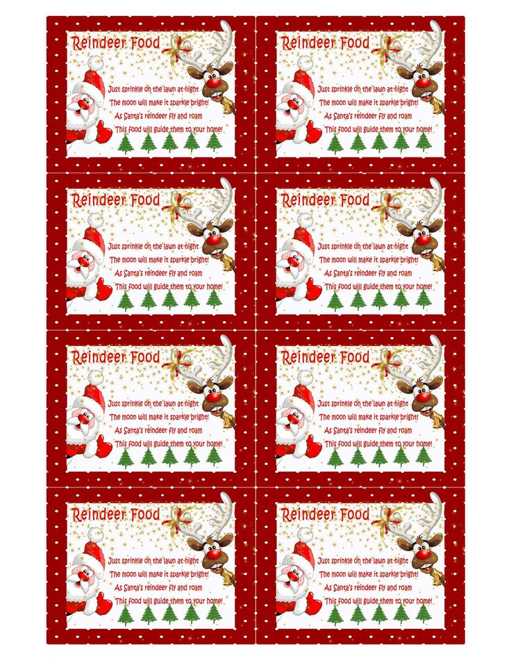 Printable Reindeer Food Label Instant Download 2 Sizes Etsy 