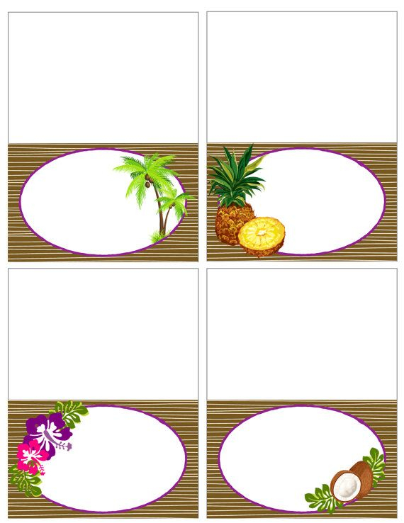 Printable Vintage Hawaiian Luau Food Labels PDF Instant Etsy Luau