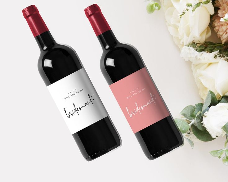 Printable Wine Label Will You Be My Bridesmaid Proposal Wine Etsy 