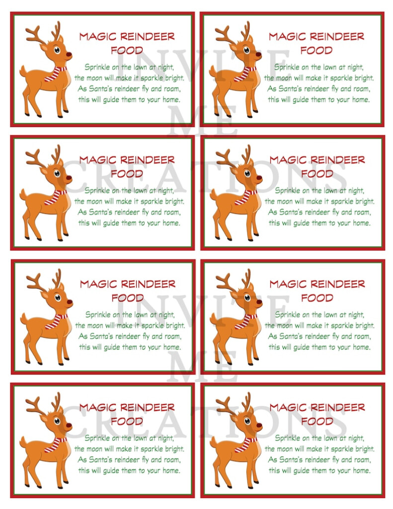 Reindeer Food Tags Printable Printable Word Searches