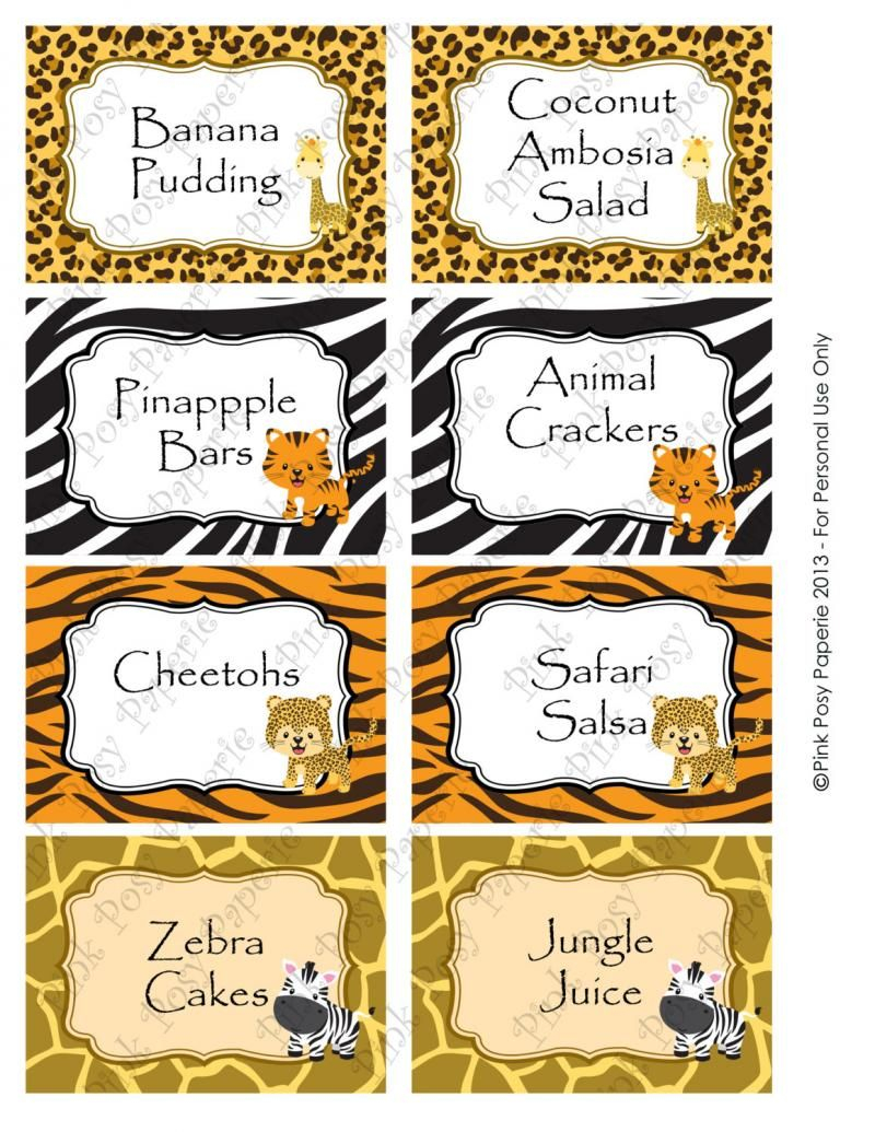 Safari Baby Shower Free Printables Food Labels Fiesta De Jirafa Boy 