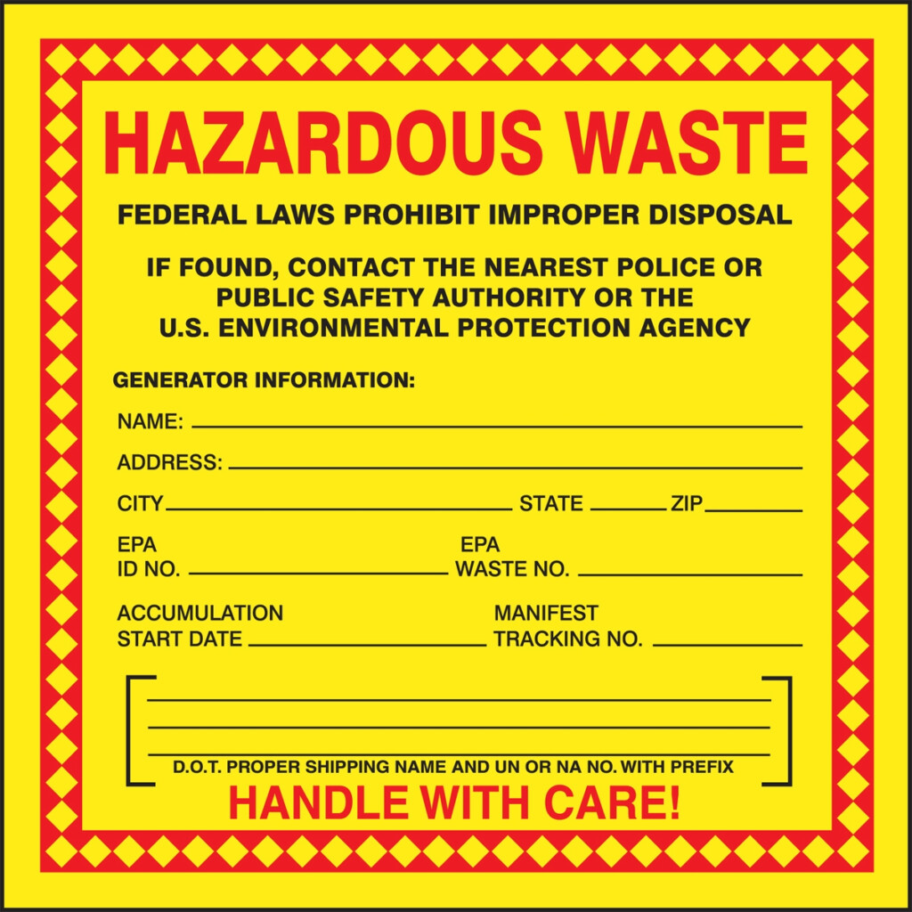 Safety Labels Hazardous Waste MHZW20PSP 