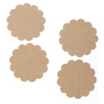 Scallop Circle Stickers 10 Kraft Scalloped Labels By Sweet Estelle s