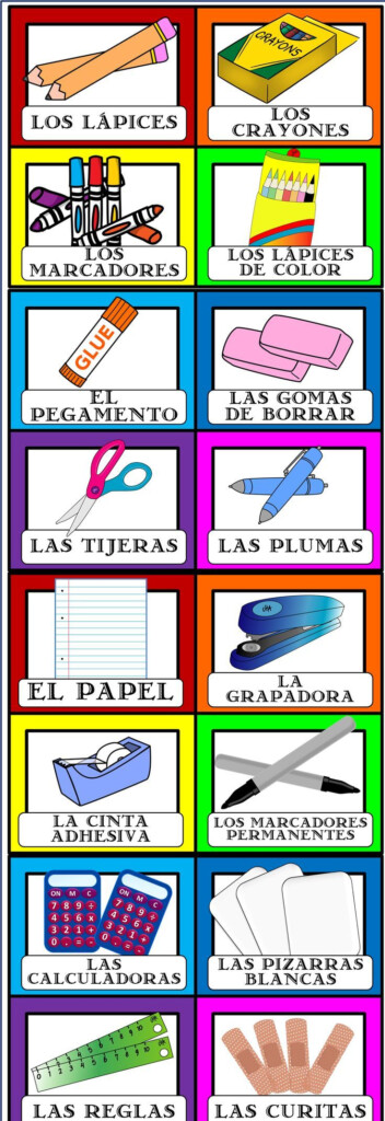 Spanish Labels For Classroom Objects Learning Spanish Classroom 