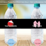 Team Bobbers Or Bows Gender Reveal Water Bottle Printable Etsy In