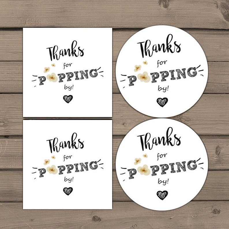 Thanks For Popping By Gift Tag Birthday Party Favor Tag Etsy In 2020 