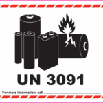 UN 3091 Battery Labels 126mm X 110mm Limpet Labels