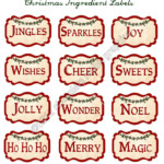 Vintage Christmas Ingredient Labels Digital Download Collage Sheet